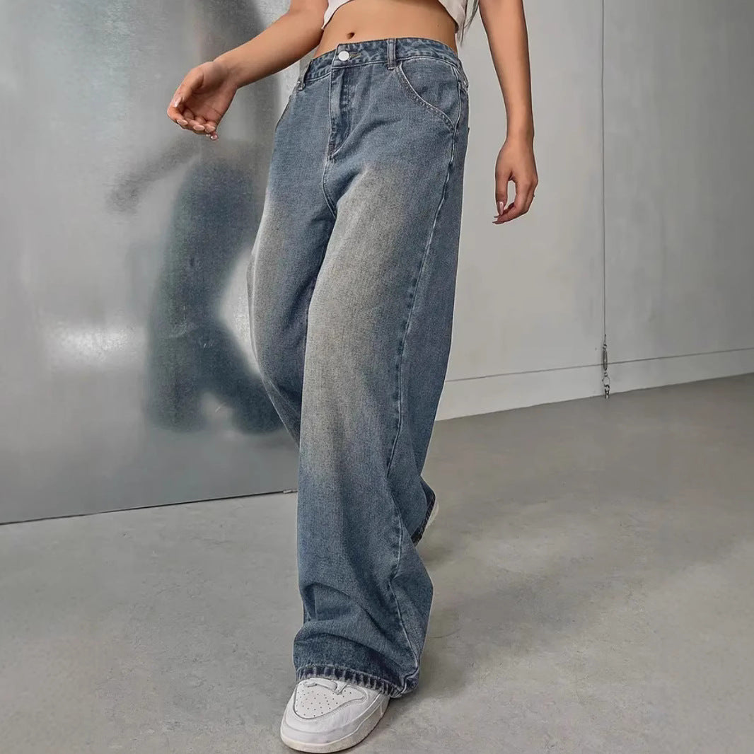Washed Vintage Denim Pants