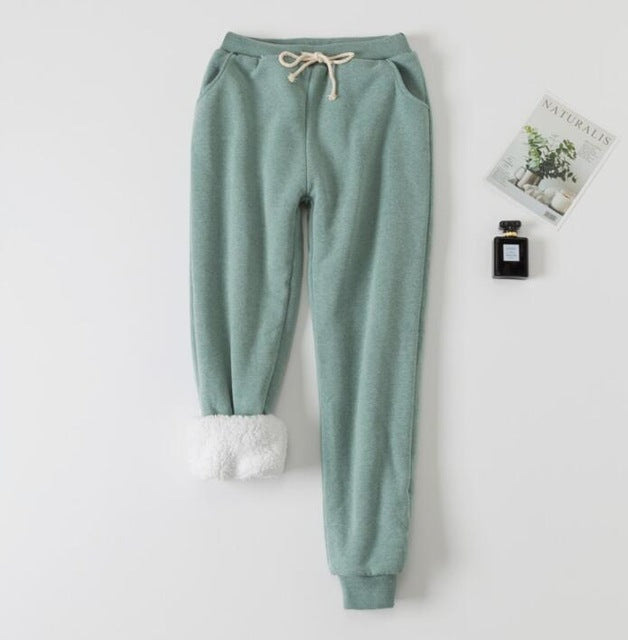 Lamb velvet padded sweat pants