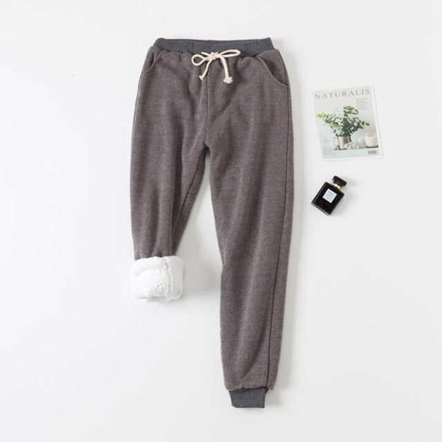Lamb velvet padded sweat pants