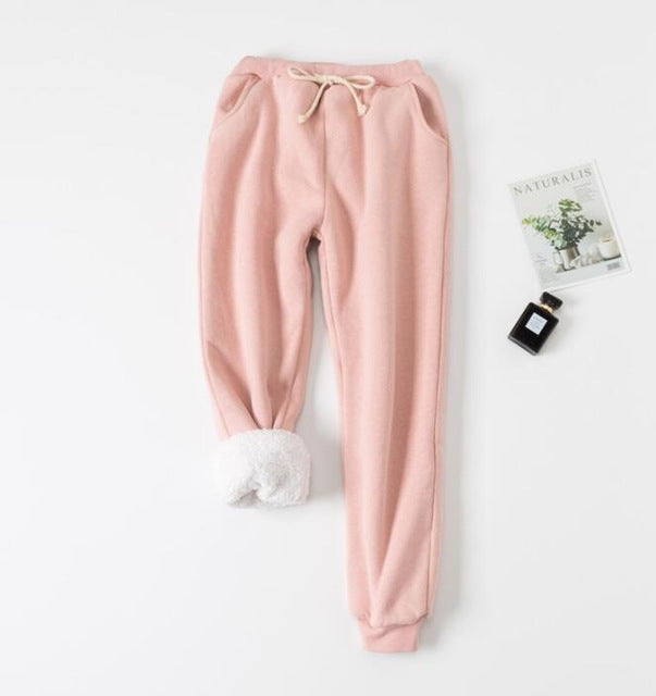 Lamb velvet padded sweat pants