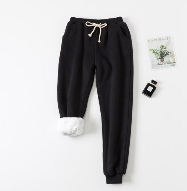 Lamb velvet padded sweat pants