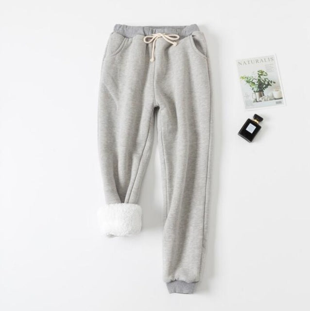 Lamb velvet padded sweat pants