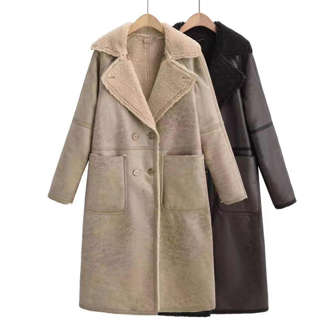 Winter Jacket With Belt Fashion Double Breasted Lapel Windbreaker Women's Long Trench Coat Mid-length Overcoat