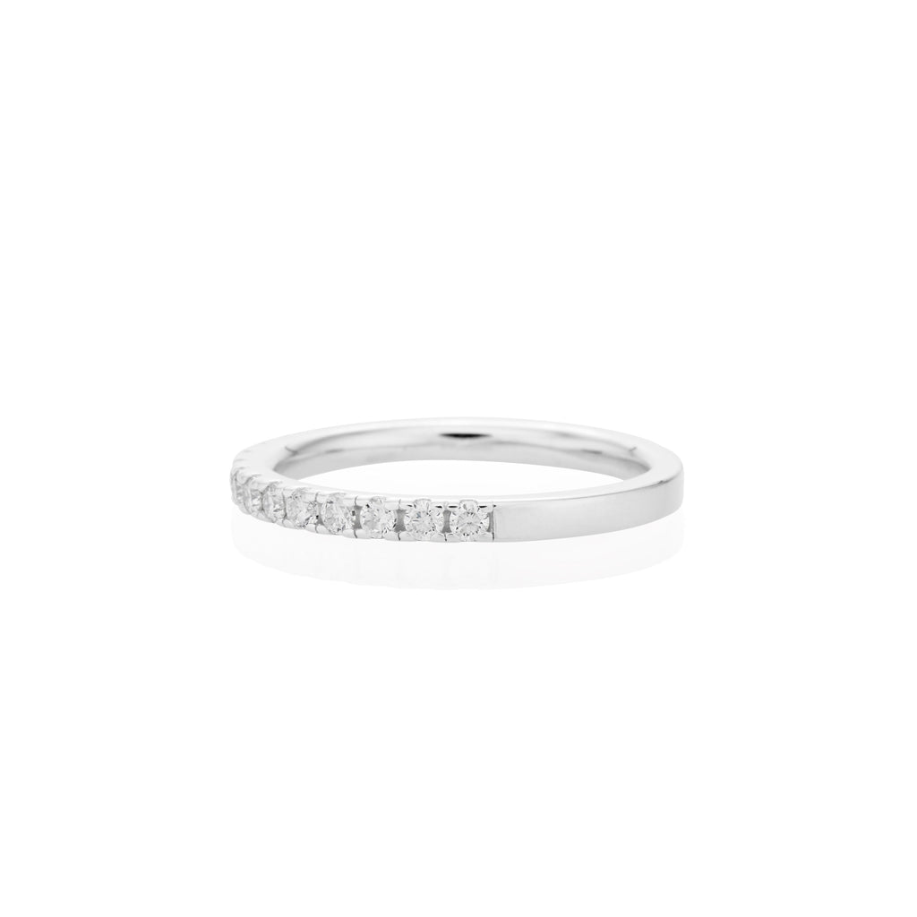 Bague demi-alliance en argent sterling 925 avec moissanite de 1,8 mm