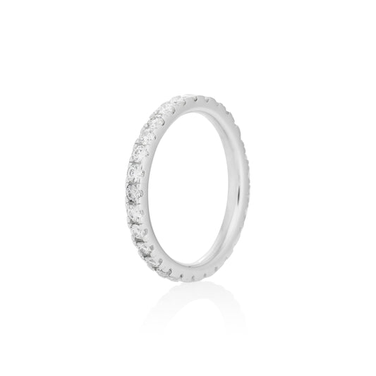Bague d'éternité en argent sterling 925 avec moissanite de 2 mm
