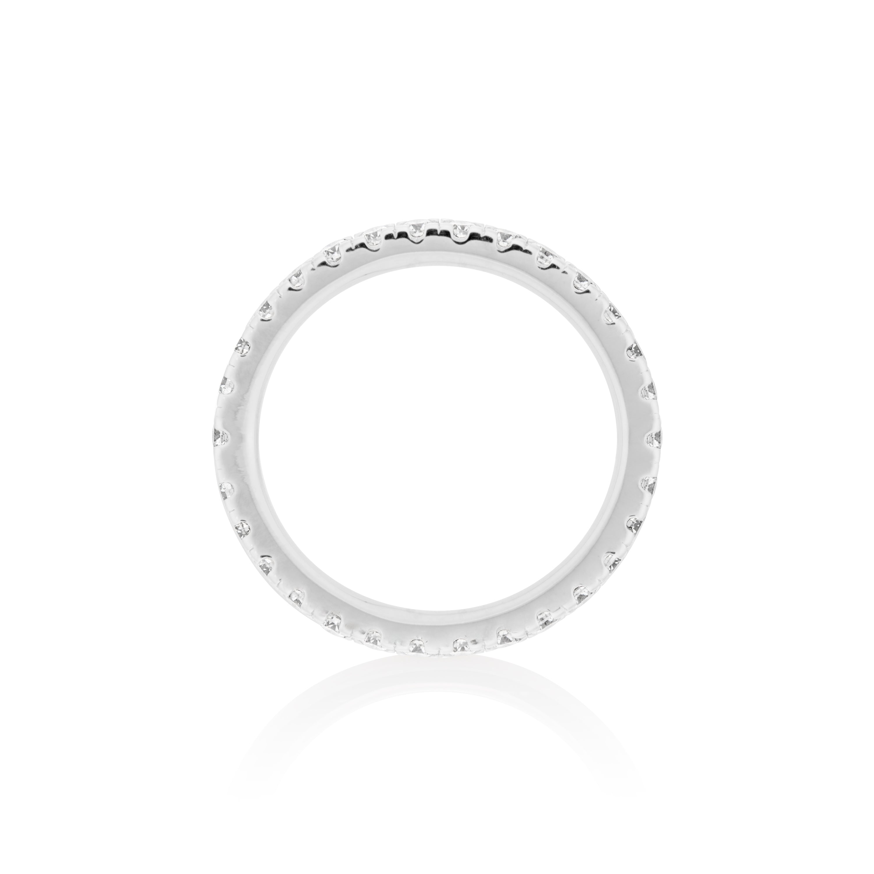 2mm Moissanite Eternity Ring in 925 Sterling Silver
