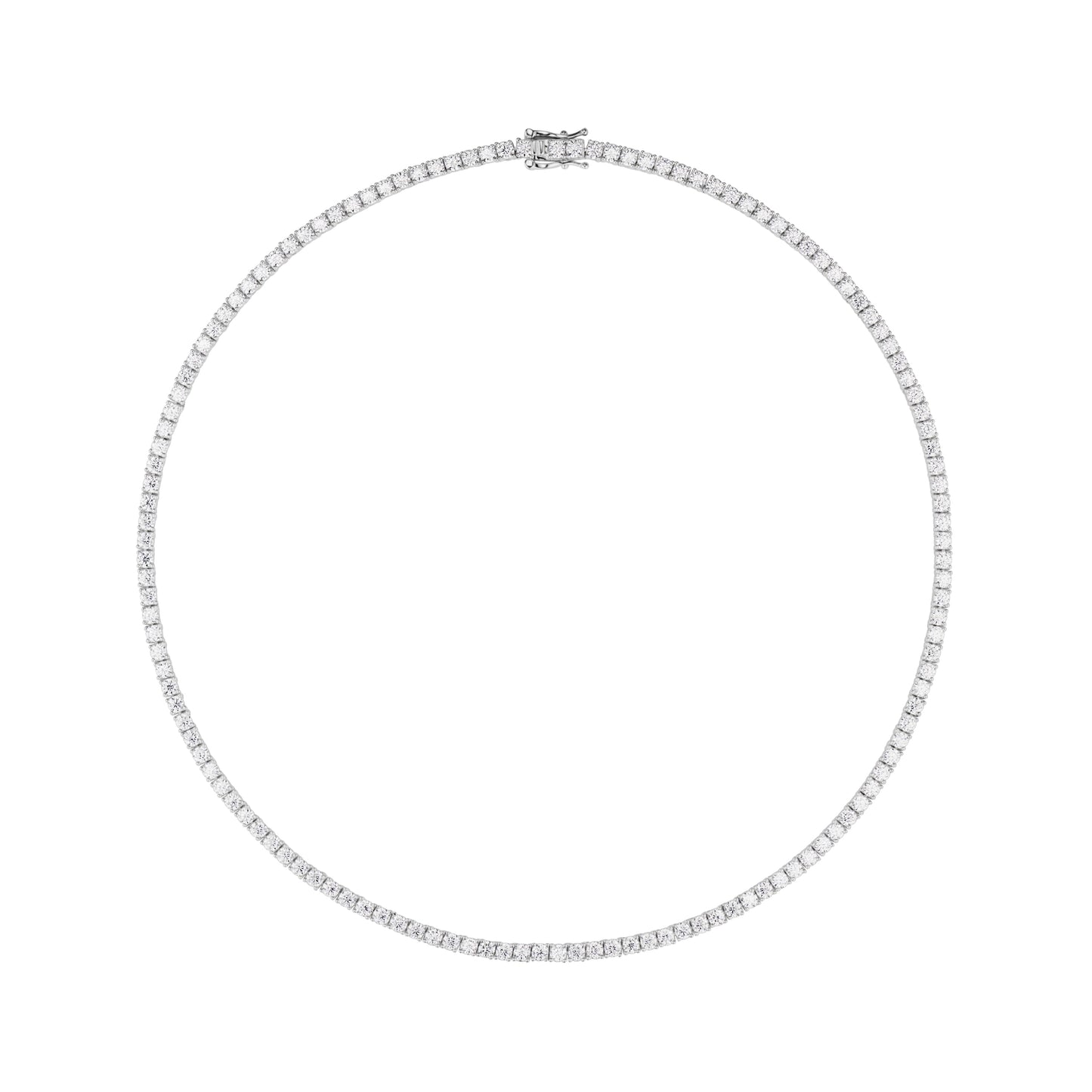 3MM Moissanite Tennis Necklace in Solid 925 Silver