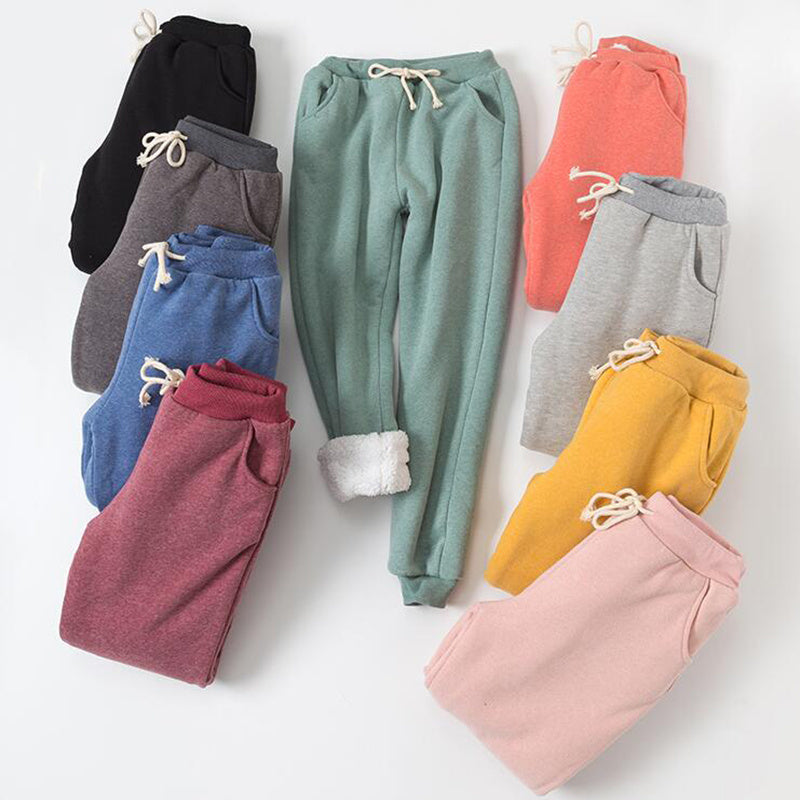 Lamb velvet padded sweat pants