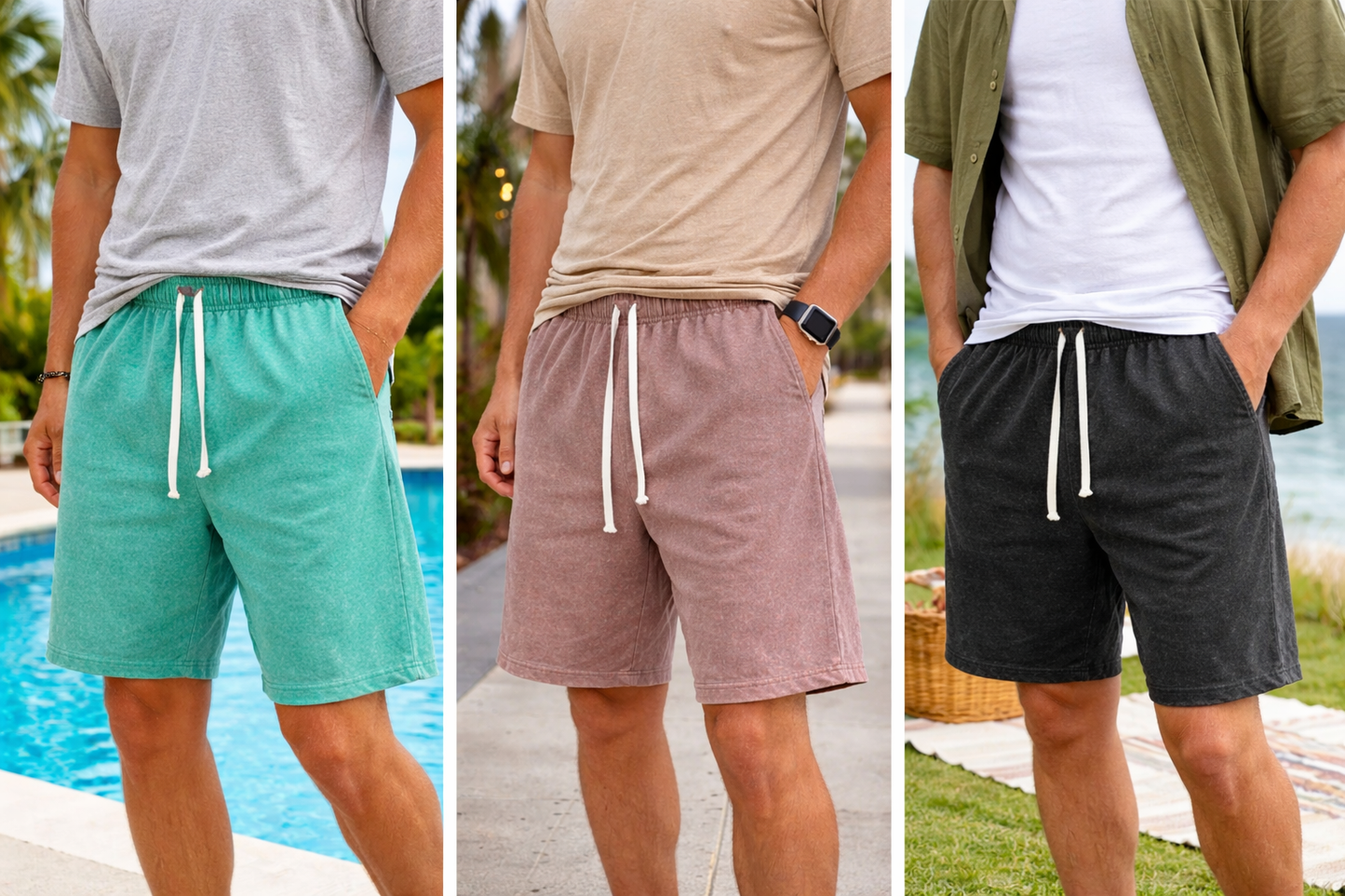 Acid washed Men/Women Cotton Shorts