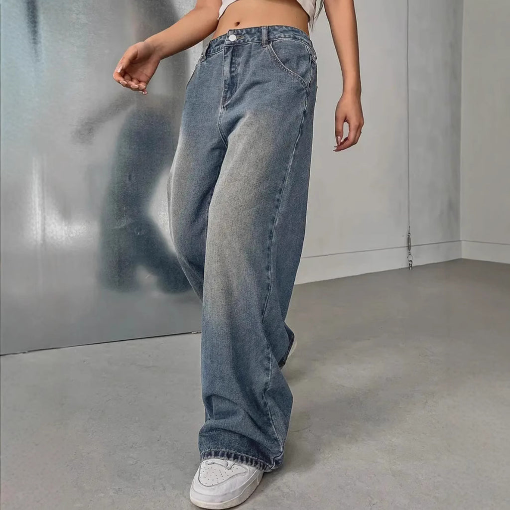 European And American Women's Washed Vintage Denim Pants