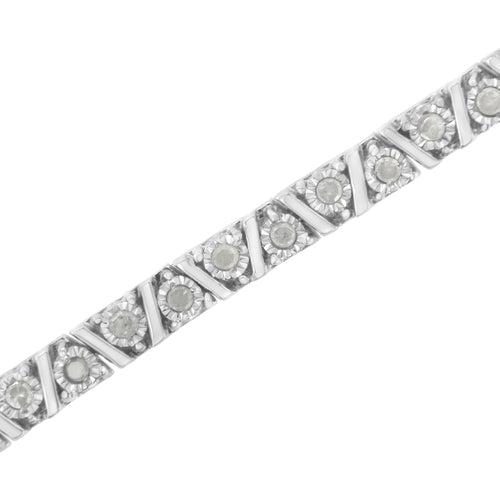 .925 Sterling Silver 1.0 cttw Miracle-Set Diamond Tennis Bracelet (I-J
