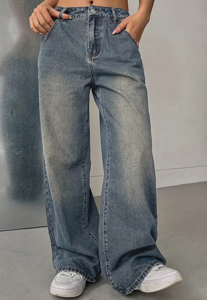 Washed Vintage Denim Pants