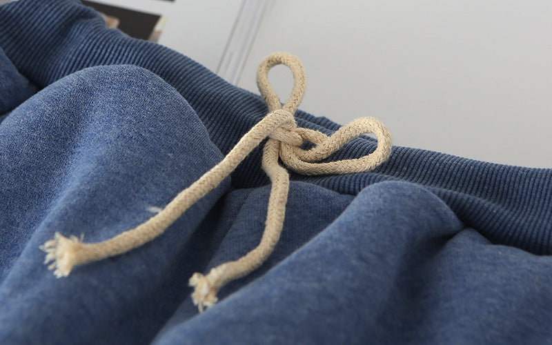 Lamb velvet padded sweat pants