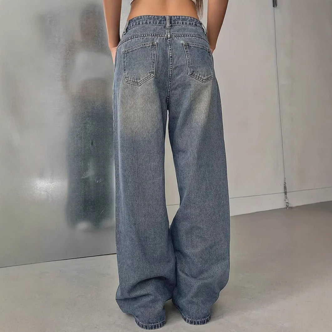Washed Vintage Denim Pants