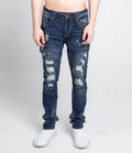 A403 SMALL RIPPED MID-RISE SKINNY JEANS