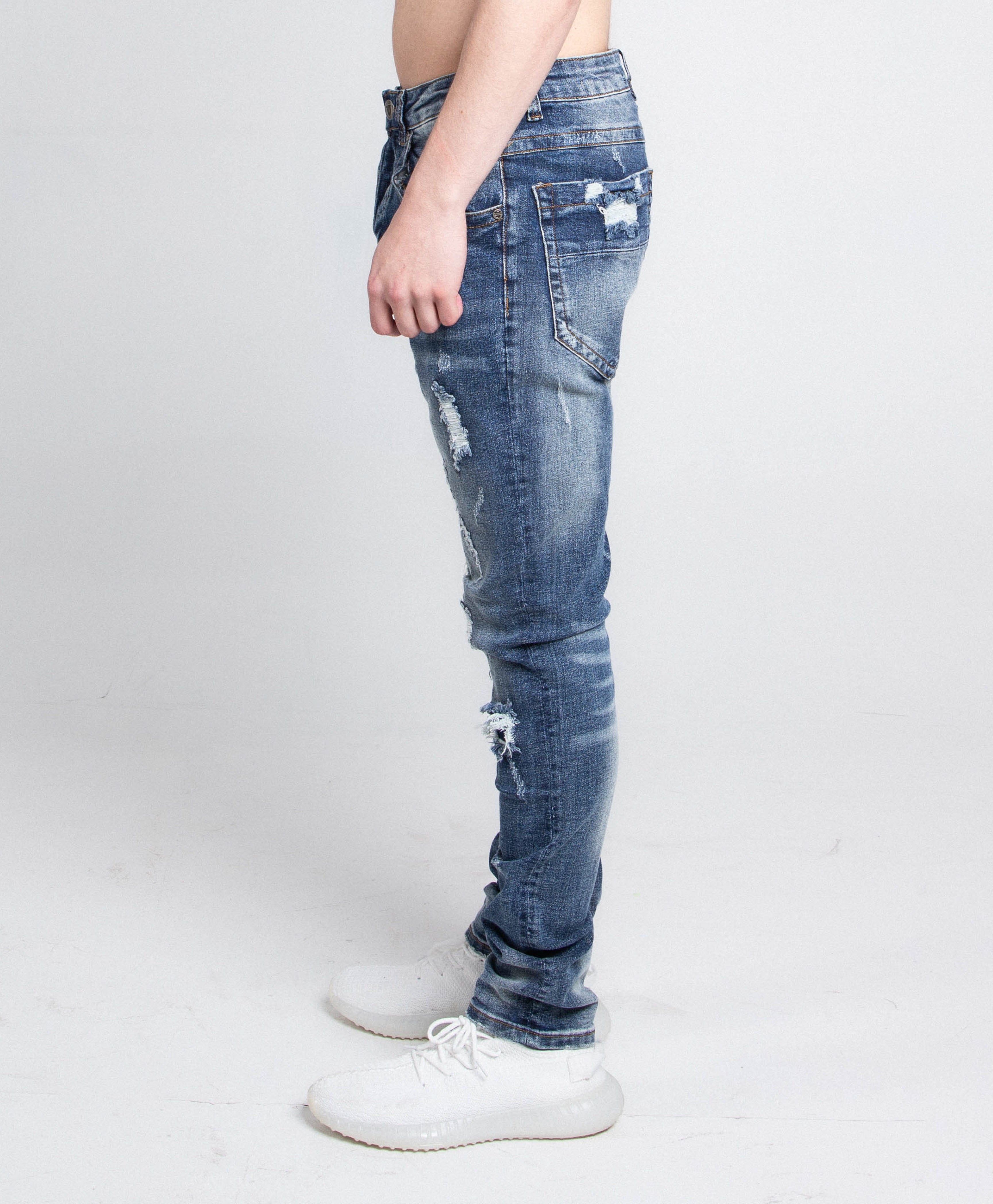 A406 CASUAL DISTRESSED SKINNY JEANS