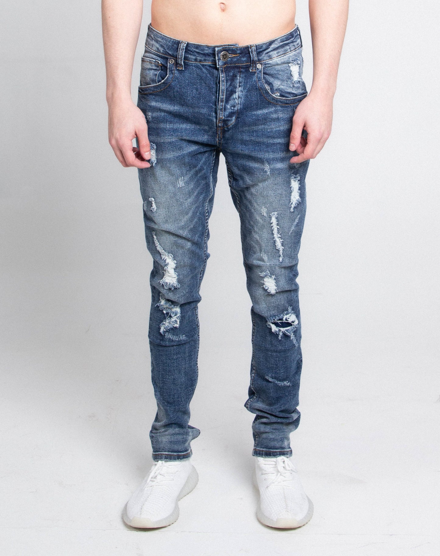 CASUAL DISTRESSED SKINNY JEANS