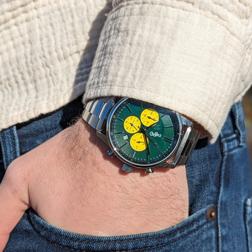 Chronographe vert et jaune
