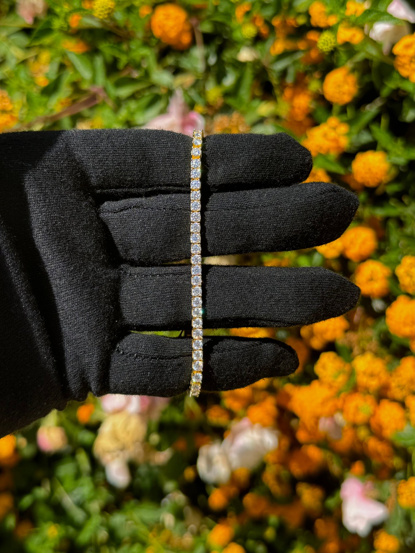 3mm Moissanite Tennis Bracelet in Yellow Gold Vermeil