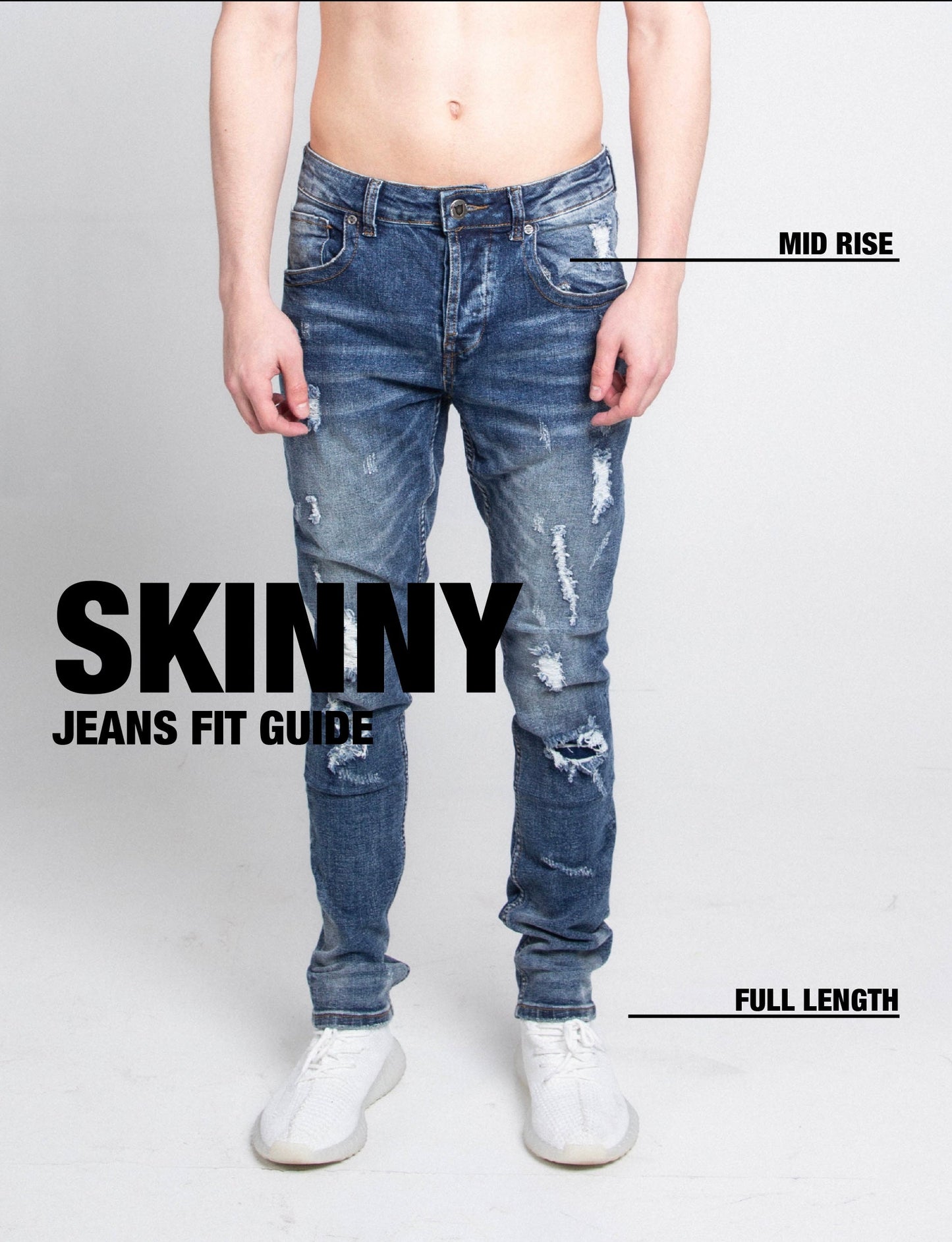 CASUAL DISTRESSED SKINNY JEANS