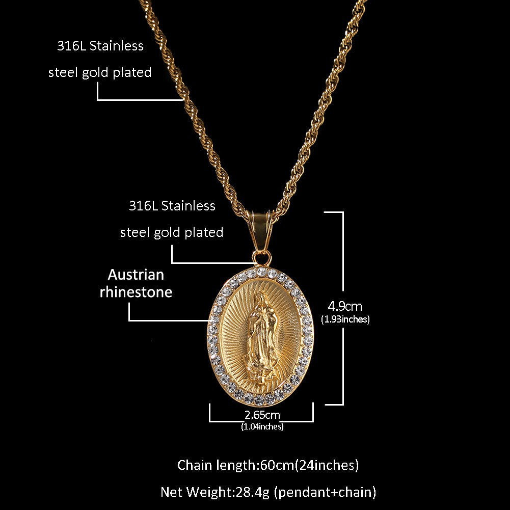 Collier pendentif ange ailé hip-hop