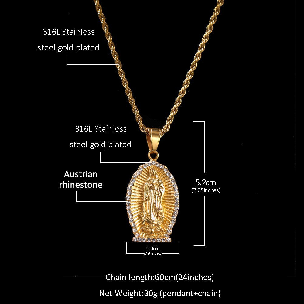 Collier pendentif ange ailé hip-hop