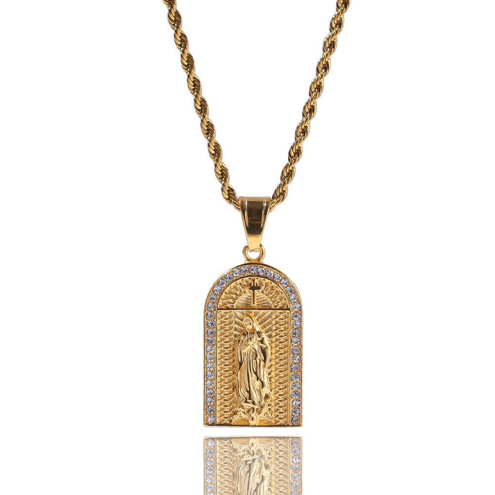 Collier pendentif ange ailé hip-hop