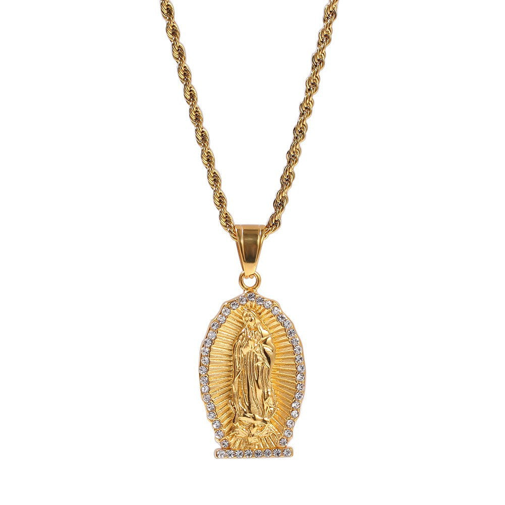 Collier pendentif ange ailé hip-hop