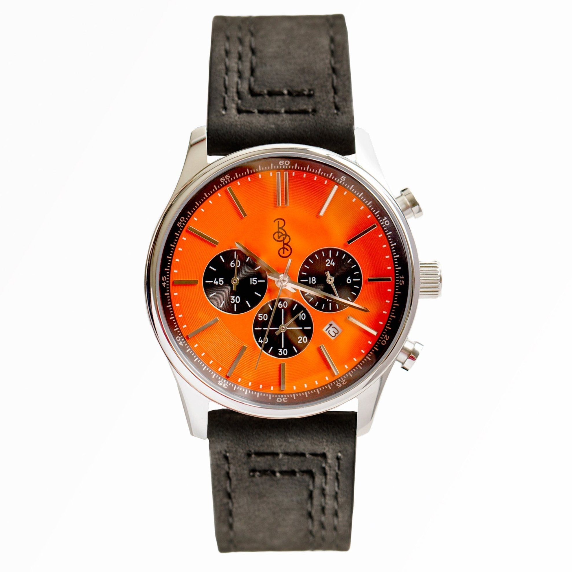Chronographe orange et noir