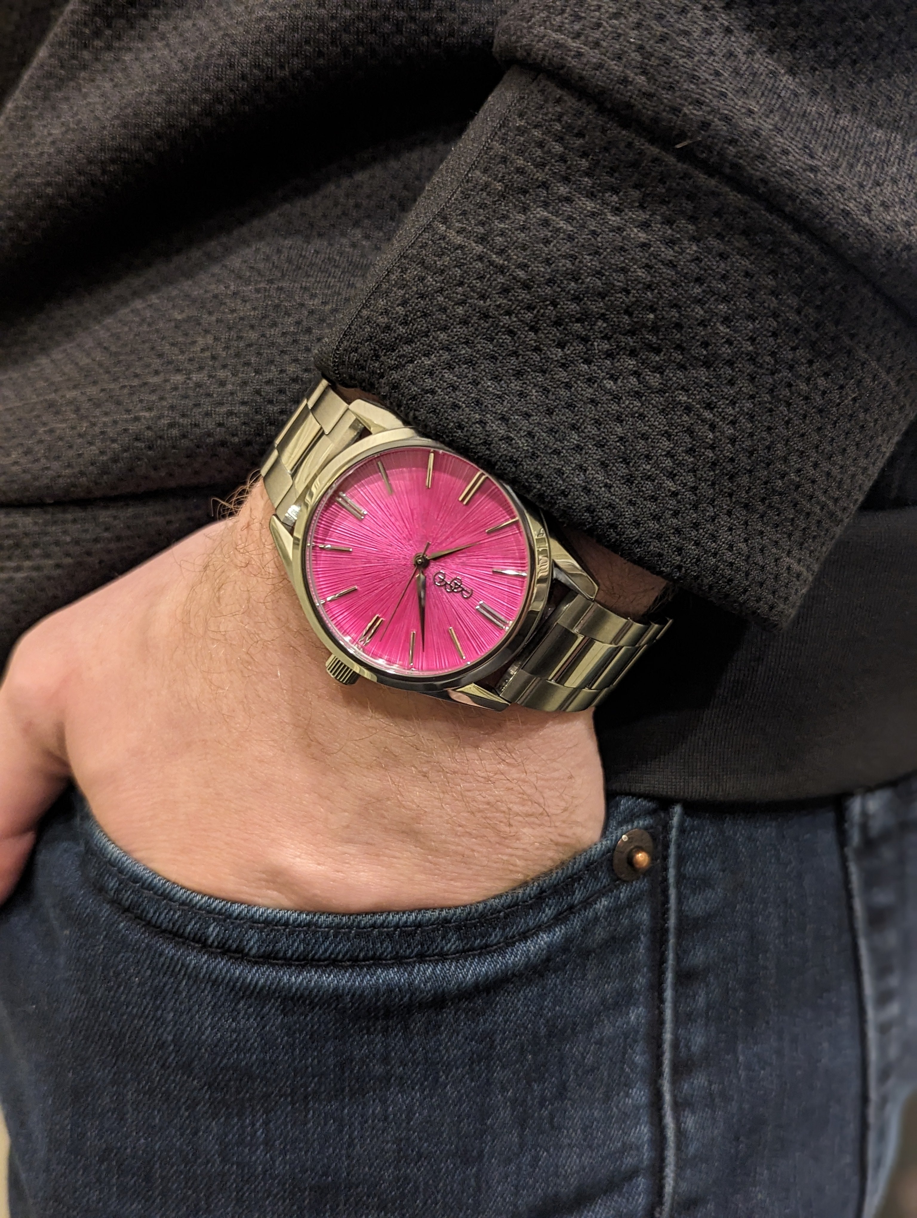 Montre rose soleil