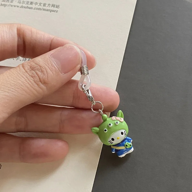 Hello Kitty Umbrella Pendant Sanrio KT Cat New Cute Cartoon Creative Key Chain Resin Versatile Pendant Girl Gifts