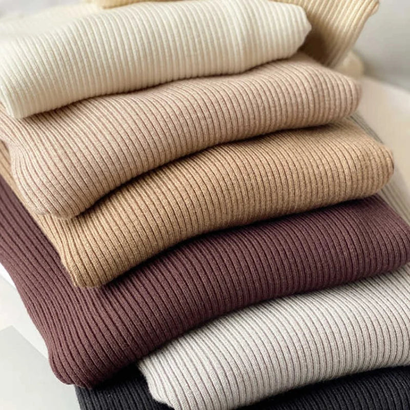 Fashion O-neck Slim Jumper 2025 Autumn Winter Women Sweater Solid Long Sleeve Basic Pullovers Elastic Knitted Base Layer Top