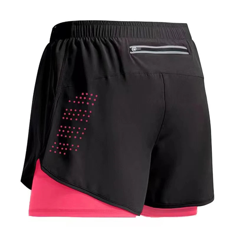 Short de sport 2 en 1 pour homme, idéal pour la course, la gym et le jogging. Séchage rapide. Short d'été parfait pour l'entraînement et le fitness.