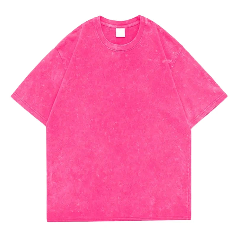 T-Shirt Men/Women Cotton Multicolors Oversized Acid Washed T-shirt