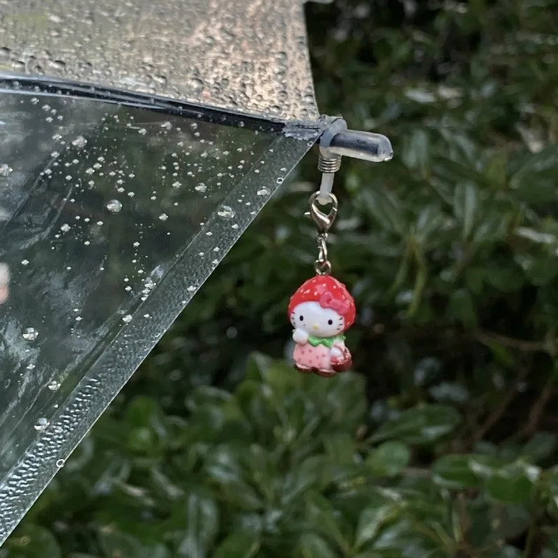 Pendentif parapluie Hello Kitty Sanrio KT Cat, nouveau porte-clés mignon et créatif en résine, cadeau polyvalent pour fille