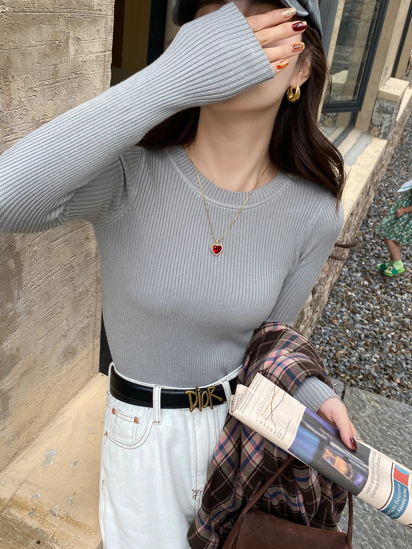 Fashion O-neck Slim Jumper 2025 Autumn Winter Women Sweater Solid Long Sleeve Basic Pullovers Elastic Knitted Base Layer Top