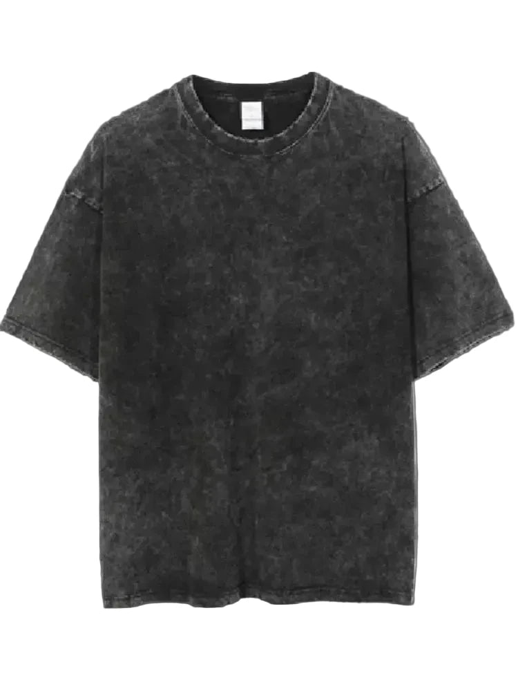 2025 Washed Vintage T-Shirts Street Hip Hop Retro Punk T Shirt women Harajuku Casual Cotton Short Sleeve Acid Wash TShirts top