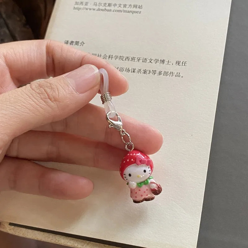 Hello Kitty Umbrella Pendant Sanrio KT Cat New Cute Cartoon Creative Key Chain Resin Versatile Pendant Girl Gifts