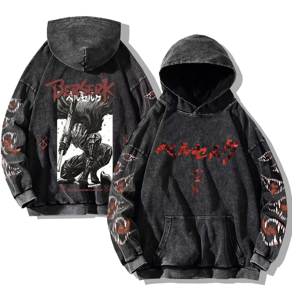 Gothic Vintage Washed Hoodies Men & Women Oversized Hoodie