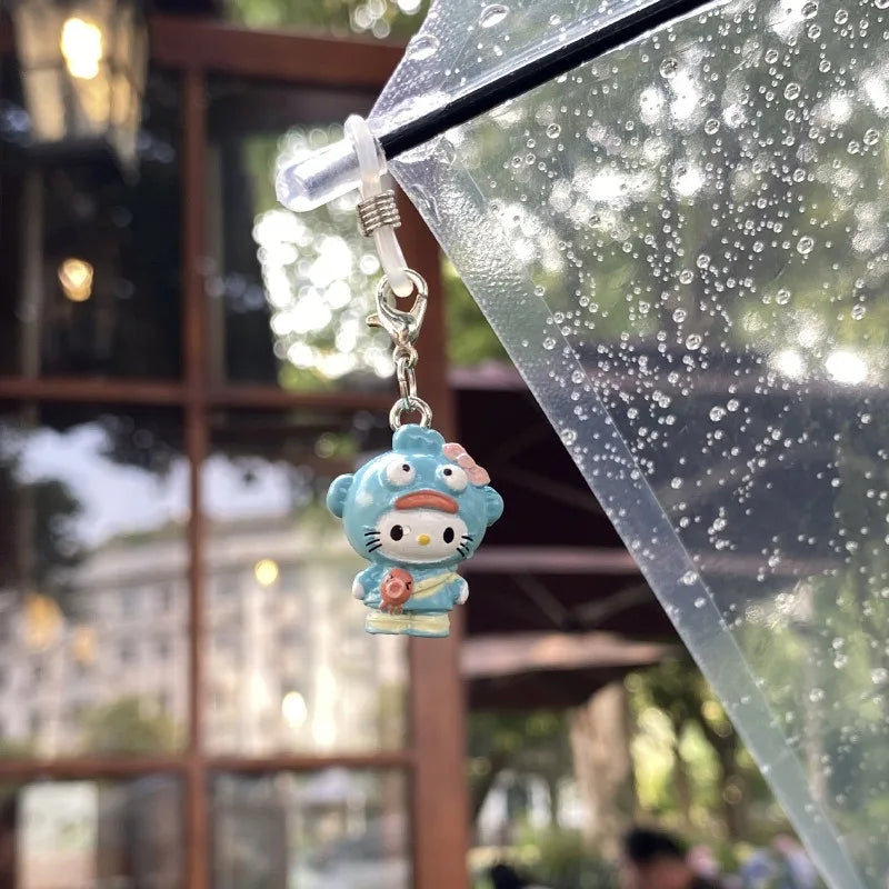 Pendentif parapluie Hello Kitty Sanrio KT Cat, nouveau porte-clés mignon et créatif en résine, cadeau polyvalent pour fille