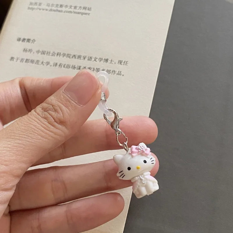 Hello Kitty Umbrella Pendant Sanrio KT Cat New Cute Cartoon Creative Key Chain Resin Versatile Pendant Girl Gifts