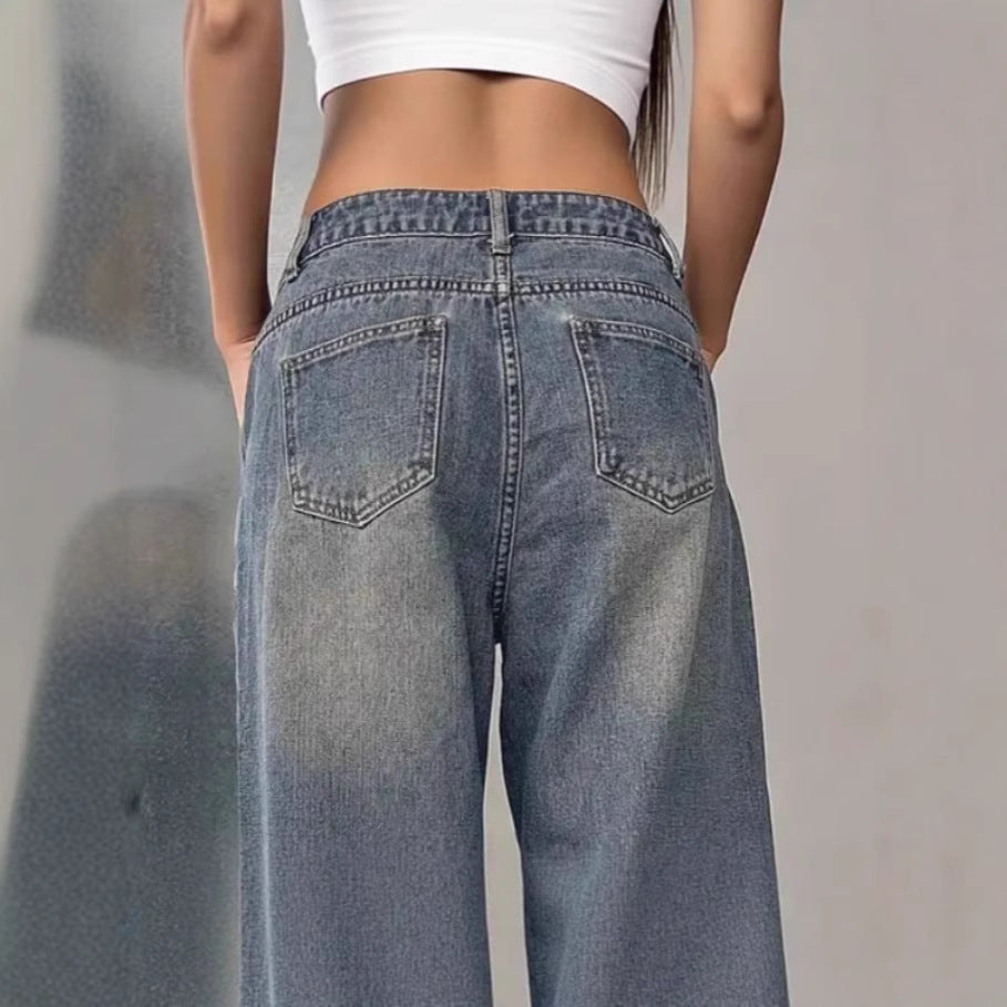 Washed Vintage Denim Pants
