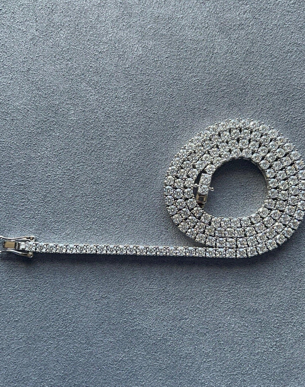 Collar de tenis con moissanita de 3 mm en plata maciza 925