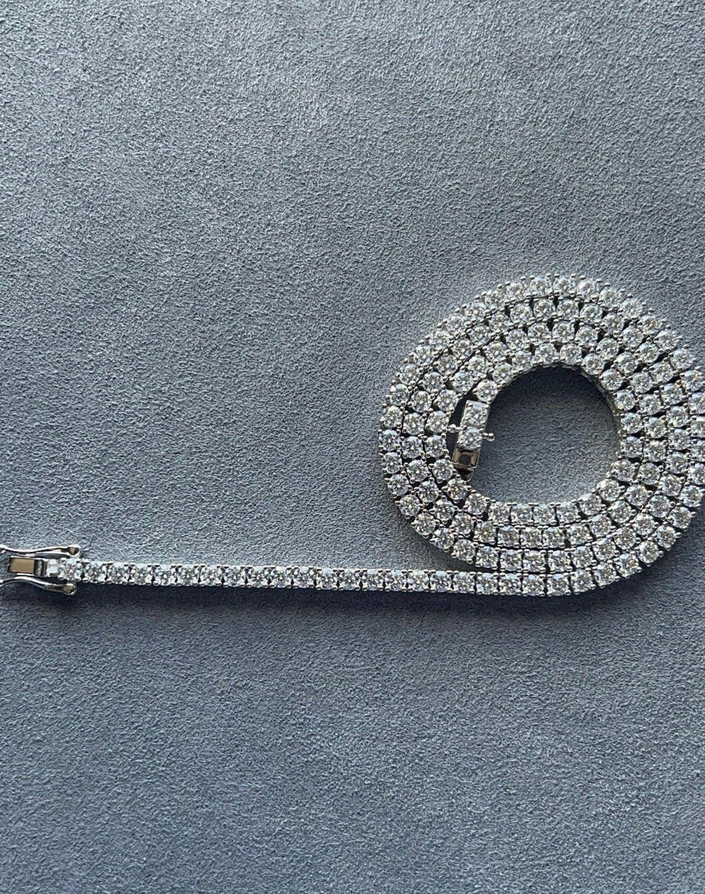 3MM Moissanite Tennis Necklace in Solid 925 Silver