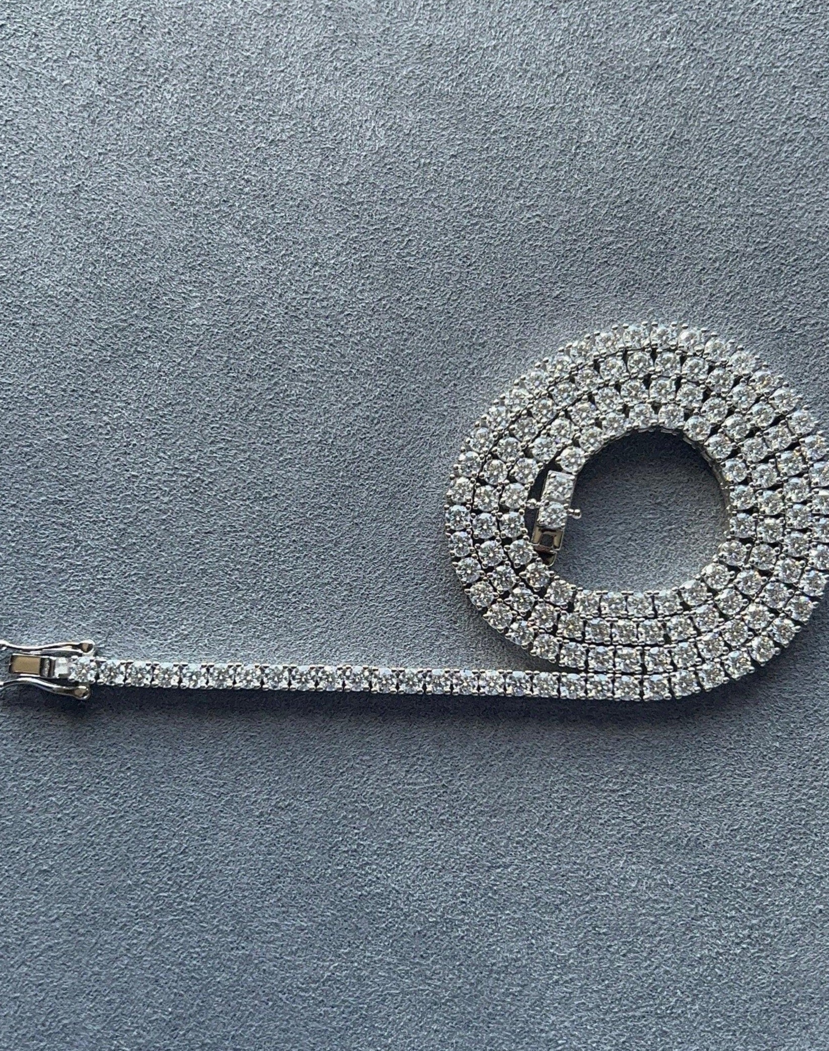 3MM Moissanite Tennis Necklace in Solid 925 Silver