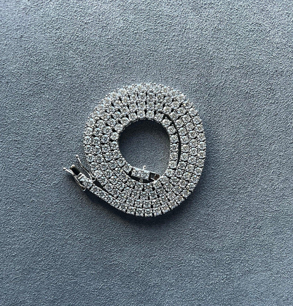 Collar de tenis con moissanita de 3 mm en plata maciza 925