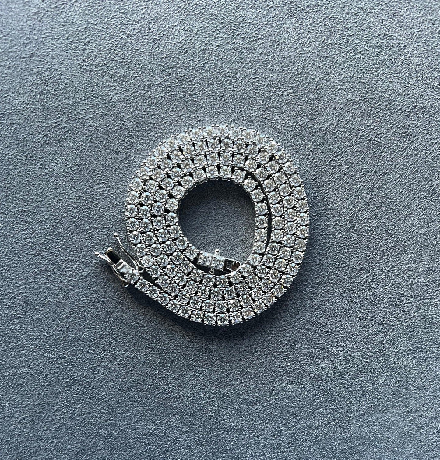 3MM Moissanite Tennis Necklace in Solid 925 Silver