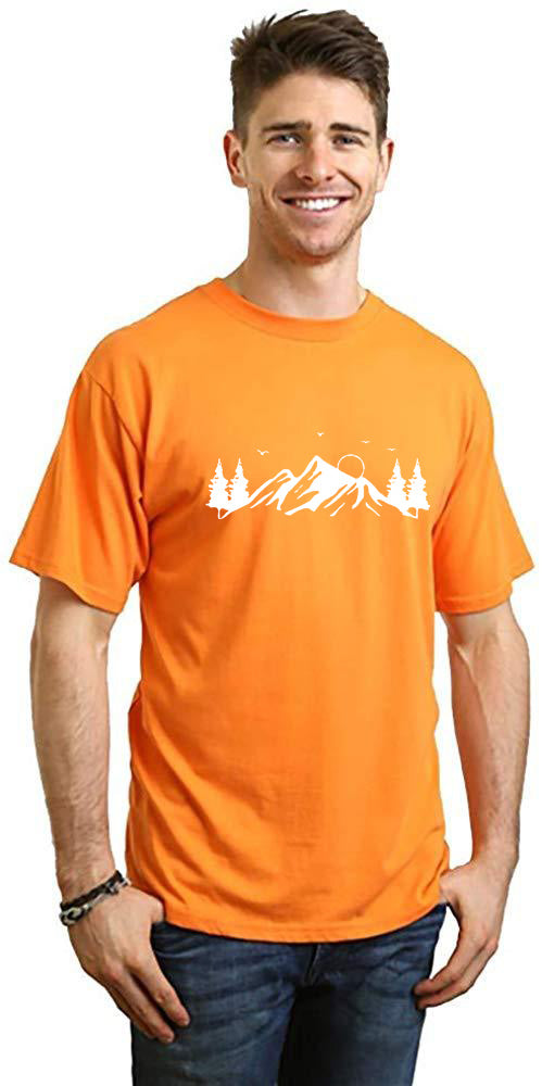 T-shirt à manches courtes pour homme en viscose de bambou et coton biologique, imprimé Mauna Kea