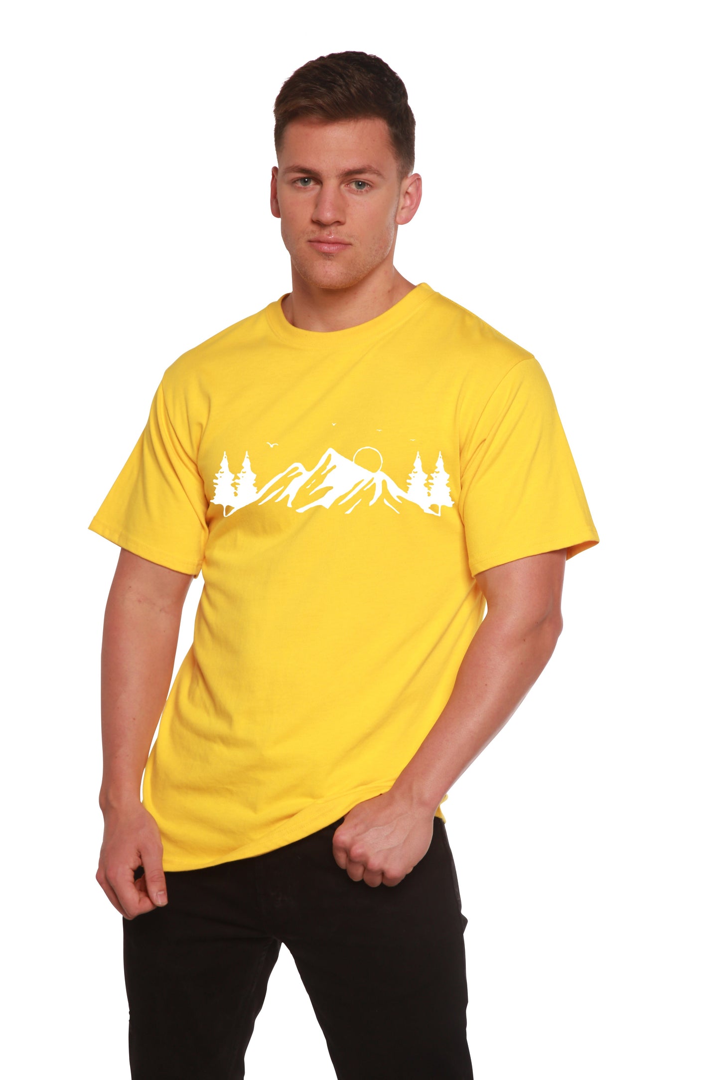 T-shirt à manches courtes pour homme en viscose de bambou et coton biologique, imprimé Mauna Kea