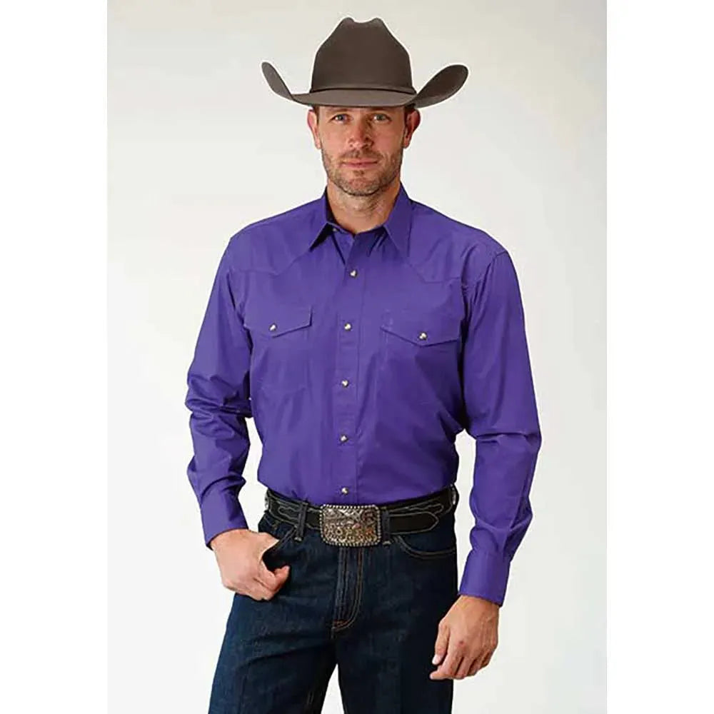 Roper Solid Poplin Snap - Mens Western Shirt